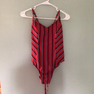 One piece striped swimsuit